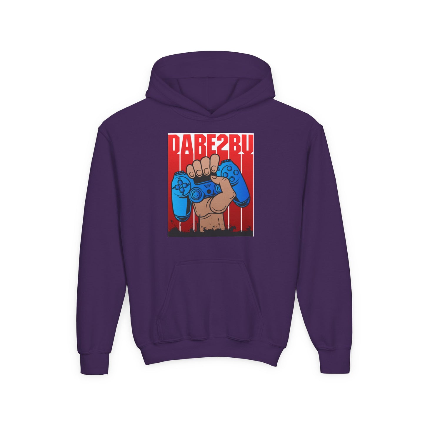 Gaming Fist Youth Hoodie – 'DARE2BU' Controller Graphic Sweatshirt