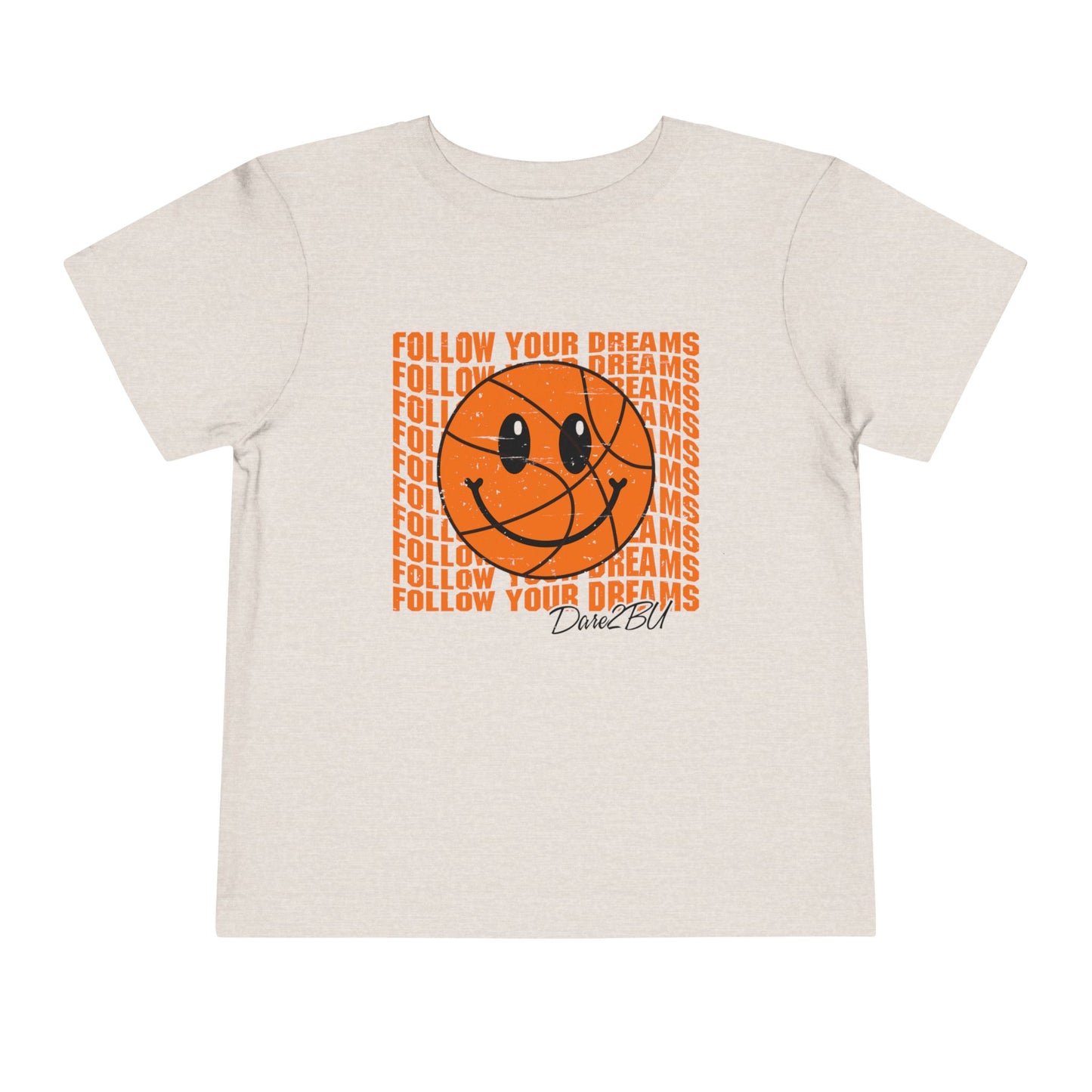 Toddler Tee — 'Follow Your Dreams' Smiley Basketball Graphic