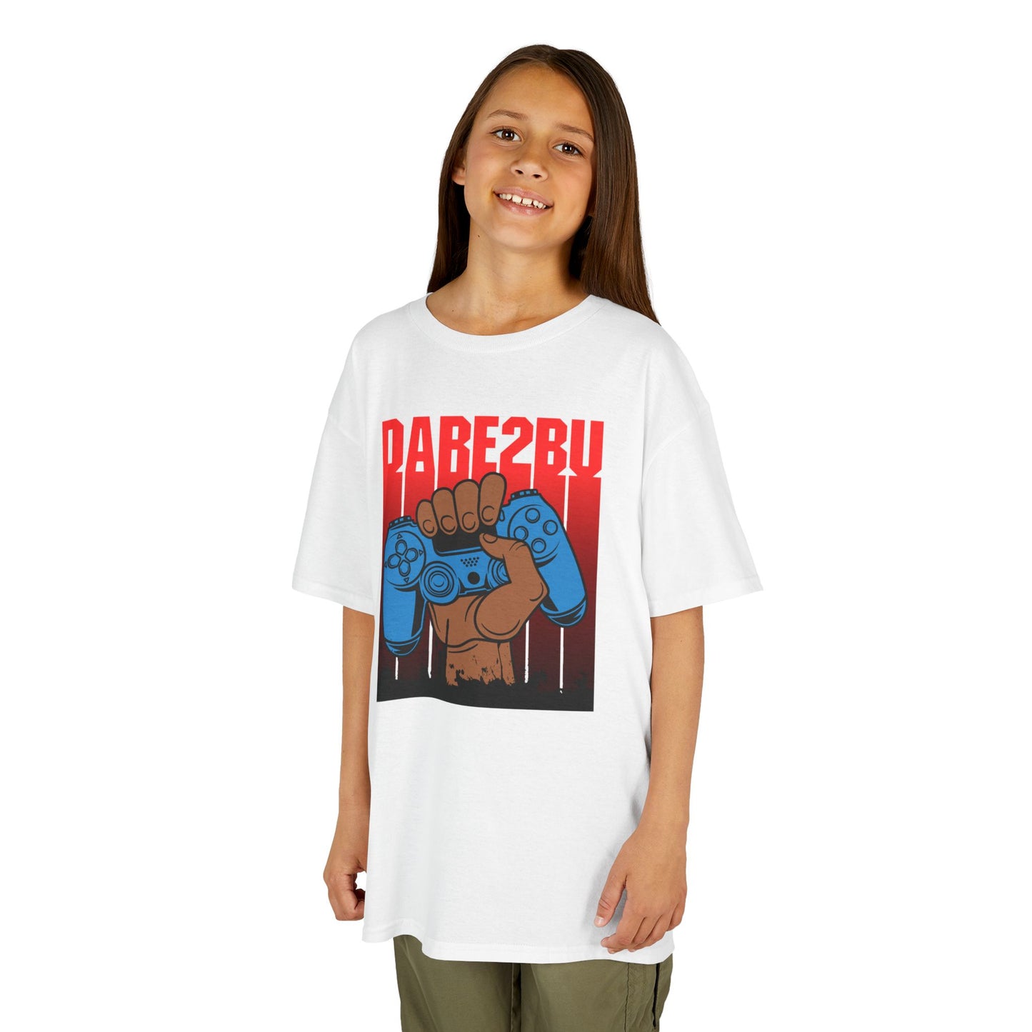Kids Tee — "Game2Be" Fist with Blue Controllers Graphic