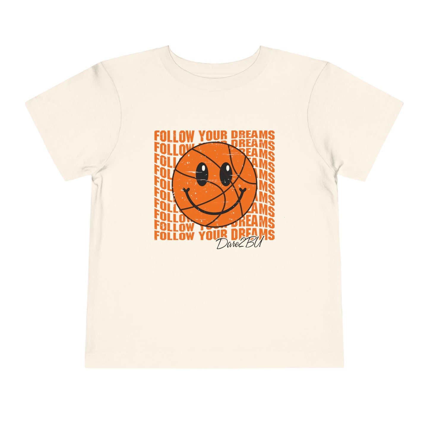 Toddler Tee — 'Follow Your Dreams' Smiley Basketball Graphic