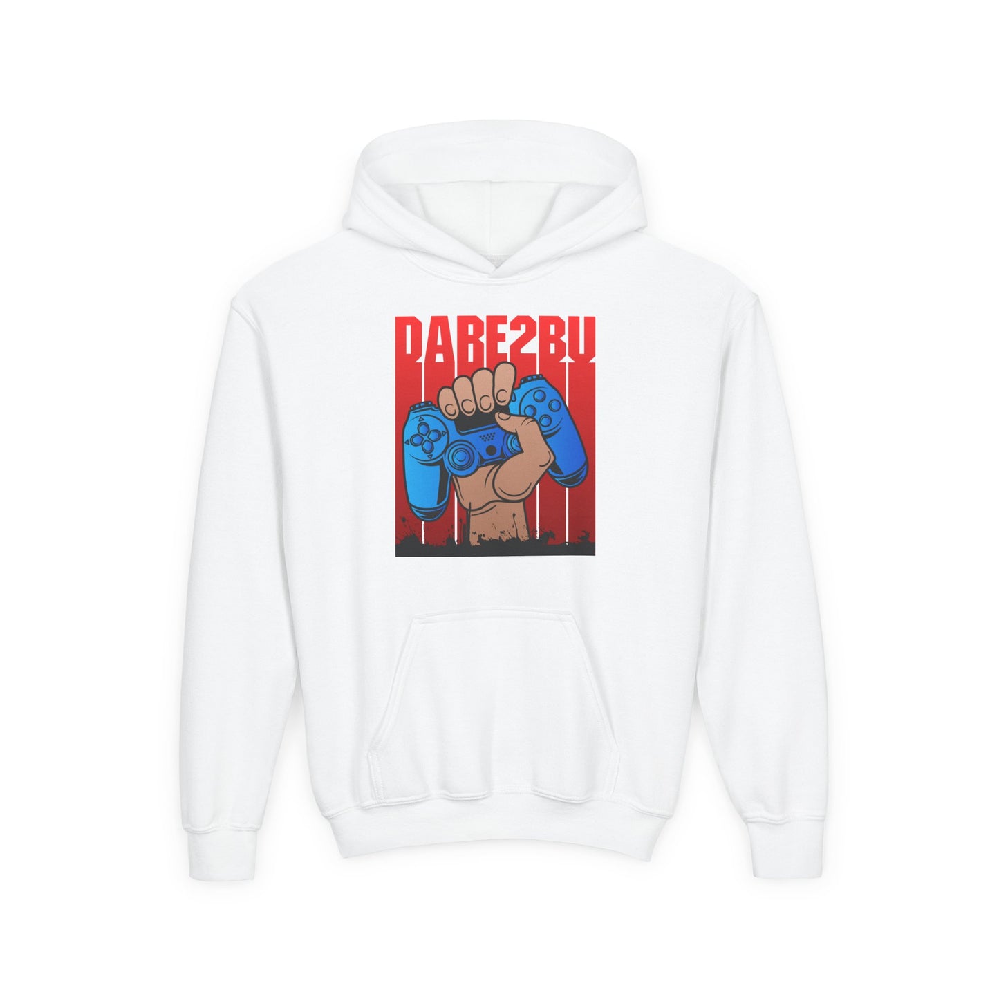 Gaming Fist Youth Hoodie – 'DARE2BU' Controller Graphic Sweatshirt
