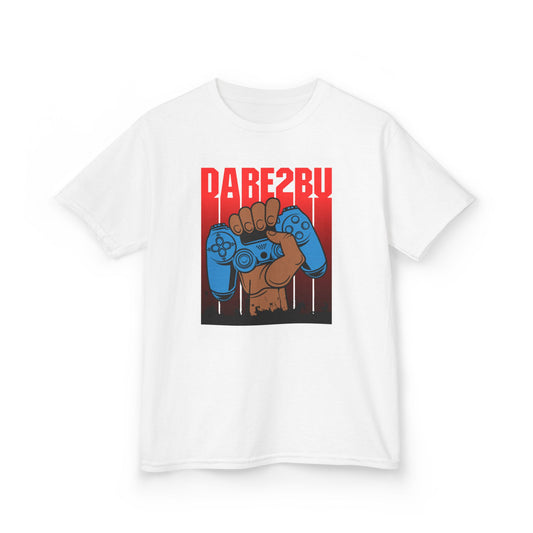 Kids Tee — "Game2Be" Fist with Blue Controllers Graphic