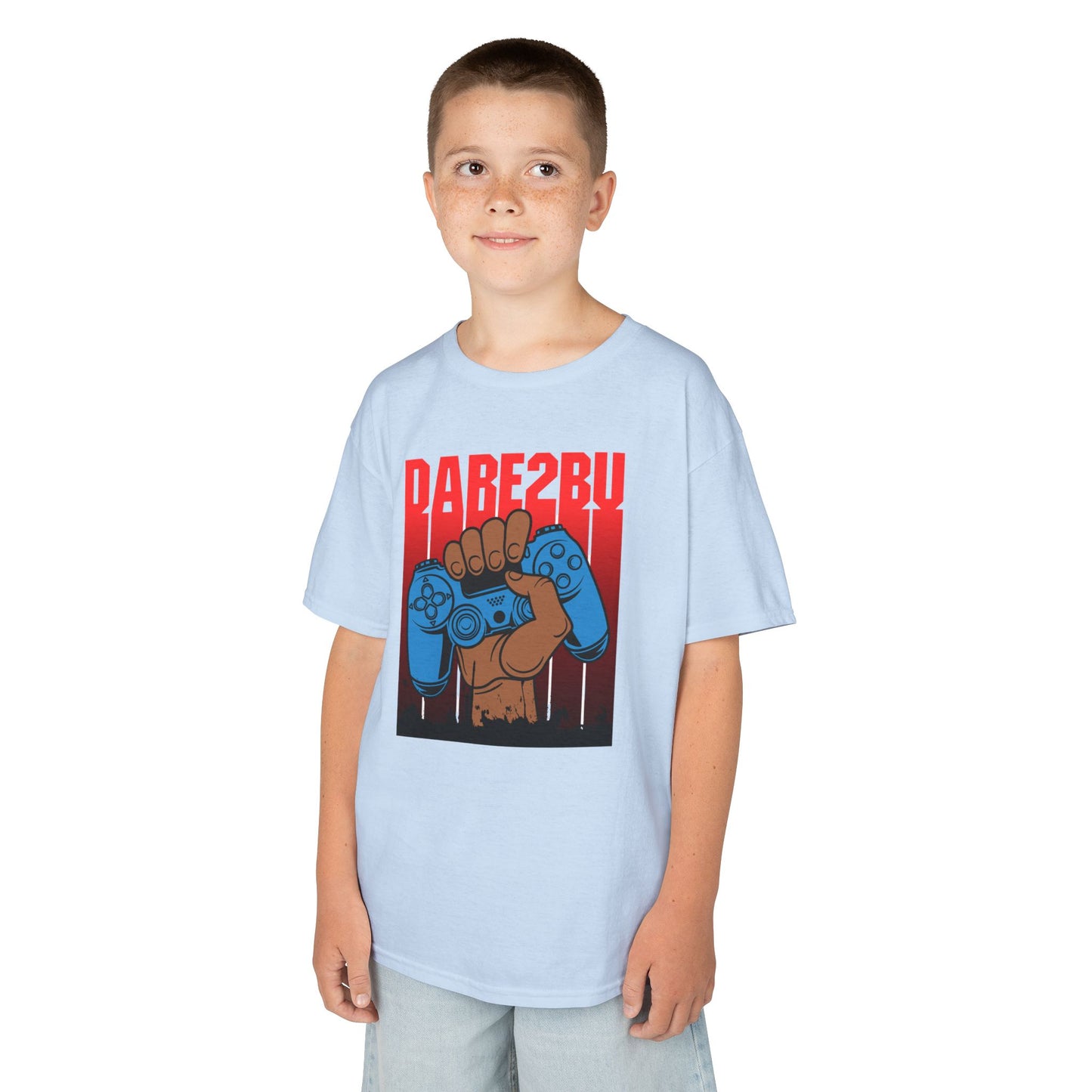 Kids Tee — "Game2Be" Fist with Blue Controllers Graphic