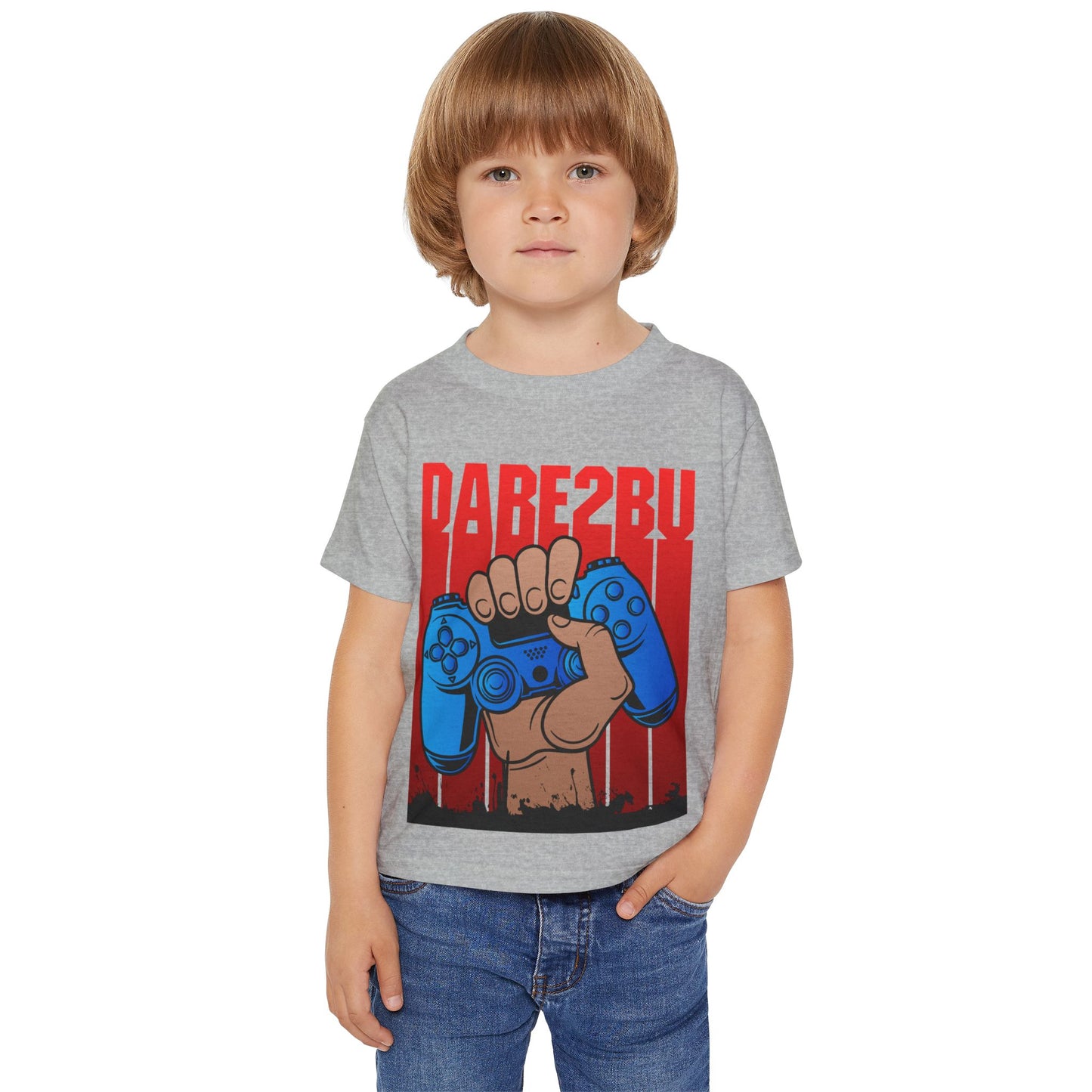 Toddler T-Shirt — Raised Gamer Controller Graphic (Playful Kids Video Game Tee)
