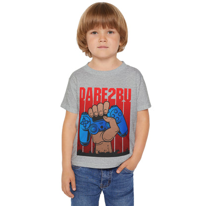 Toddler T-Shirt — Raised Gamer Controller Graphic (Playful Kids Video Game Tee)