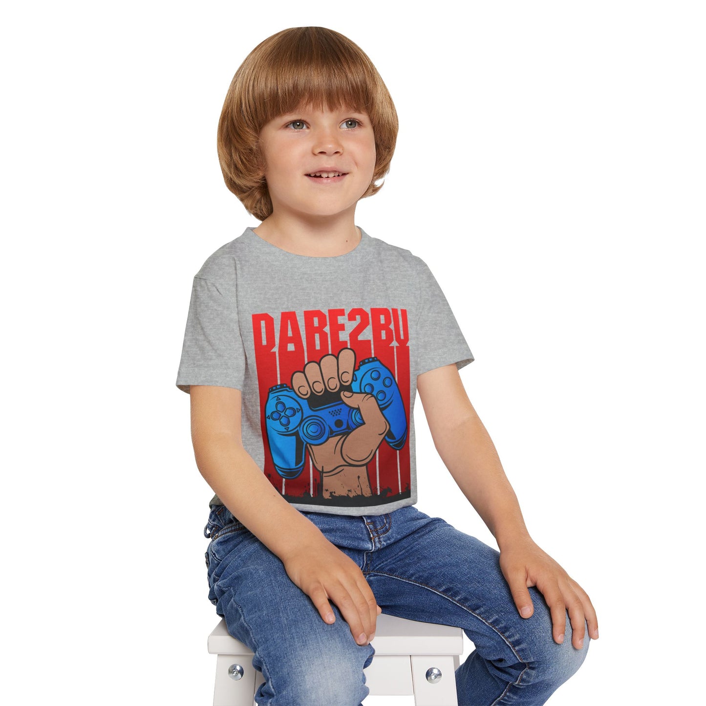 Toddler T-Shirt — Raised Gamer Controller Graphic (Playful Kids Video Game Tee)