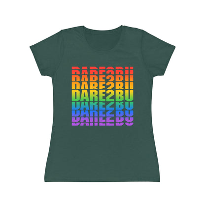 Rainbow 'DARE2BU' Women's T-Shirt — Pride Motivational Graphic Tee