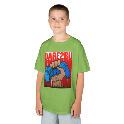 Kids Tee — "Game2Be" Fist with Blue Controllers Graphic