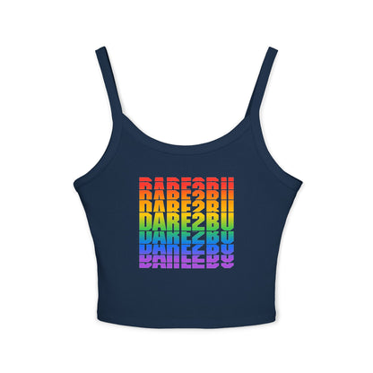 Rainbow Babe Crop Tank Top — Pride Graphic Women's Spaghetti Strap