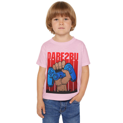 Toddler T-Shirt — Raised Gamer Controller Graphic (Playful Kids Video Game Tee)