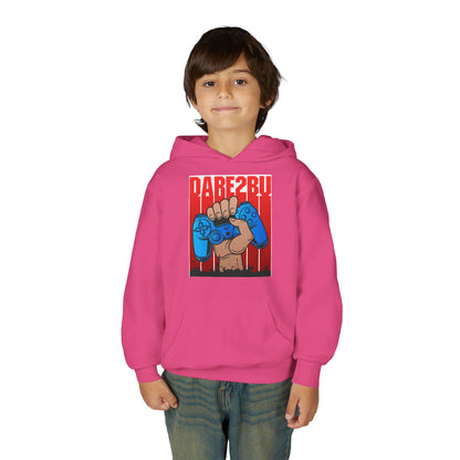 Gaming Fist Youth Hoodie – 'DARE2BU' Controller Graphic Sweatshirt