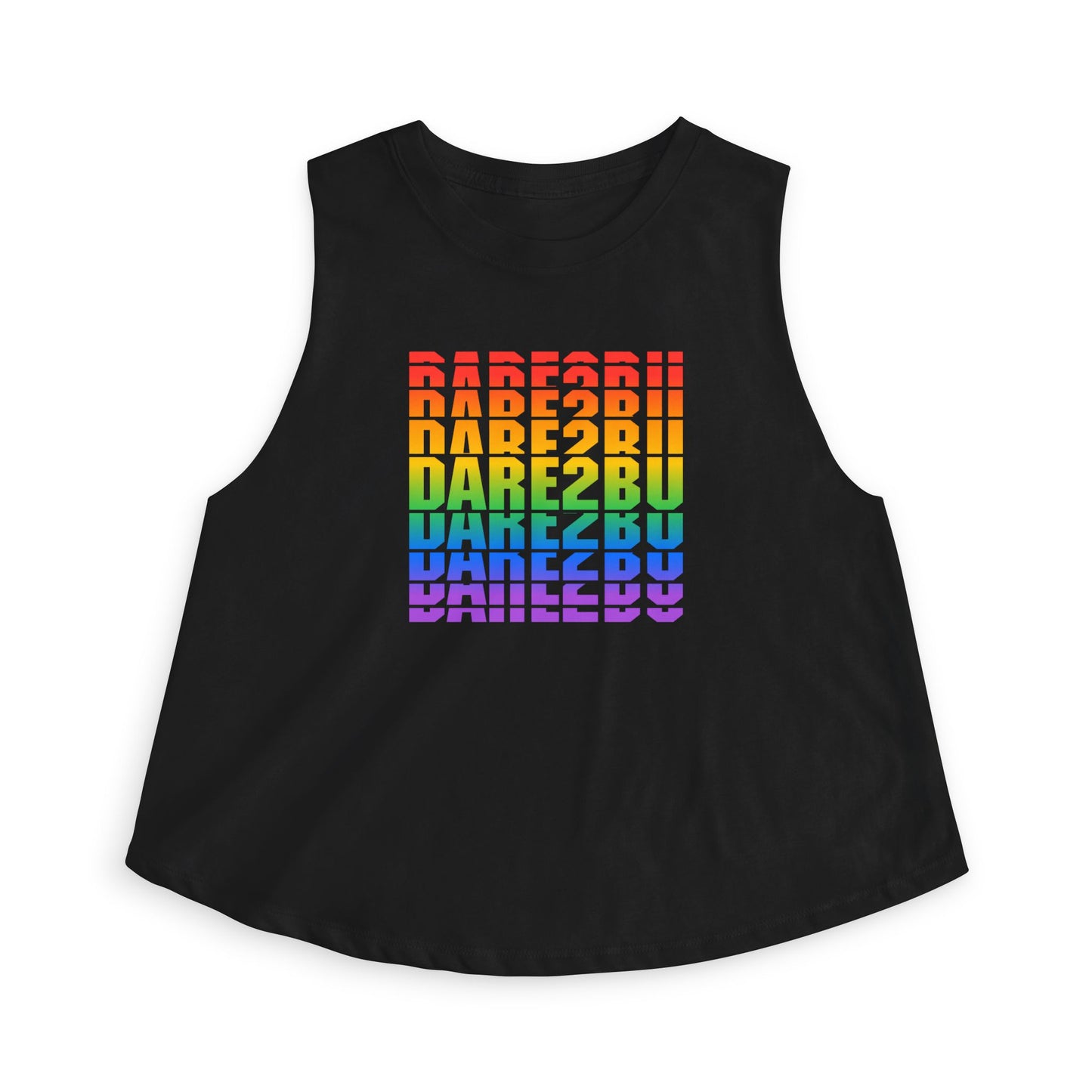 Crop Top — "DARE2BU" Rainbow Pride Graphic Tank