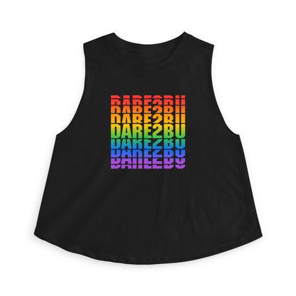 Crop Top — "DARE2BU" Rainbow Pride Graphic Tank