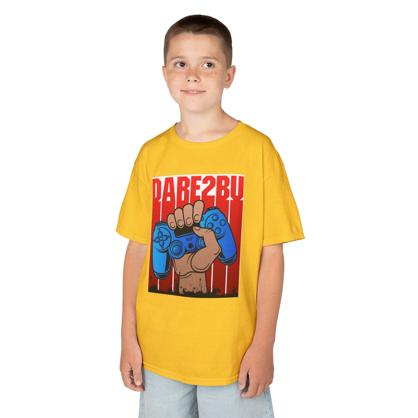 Kids Tee — "Game2Be" Fist with Blue Controllers Graphic
