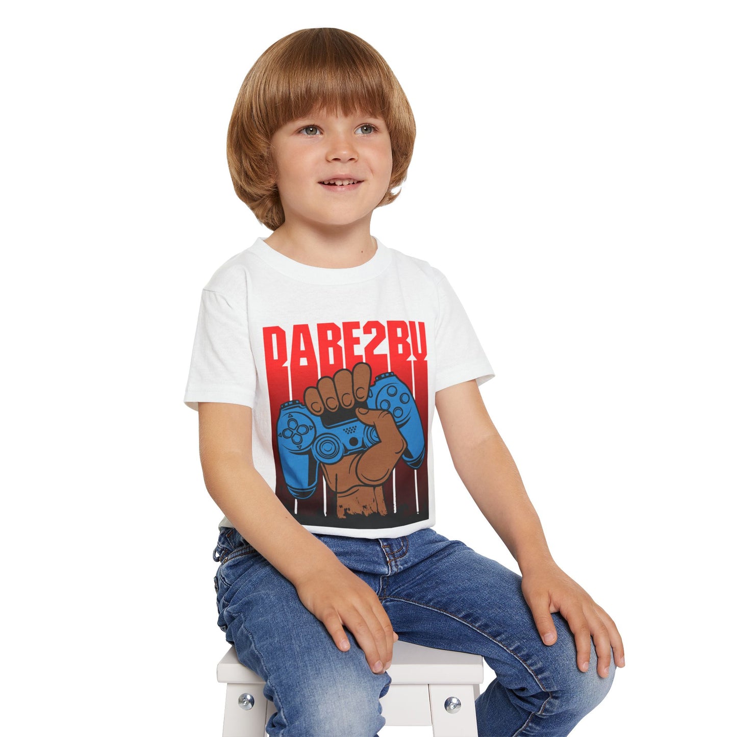 Toddler T‑Shirt — 'Game On' Controller Graphic (Rallying Fist, Red Gradient)