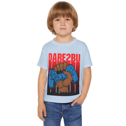 Toddler T‑Shirt — 'Game On' Controller Graphic (Rallying Fist, Red Gradient)