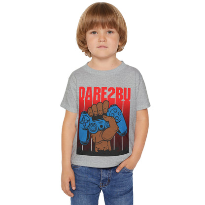 Toddler T‑Shirt — 'Game On' Controller Graphic (Rallying Fist, Red Gradient)