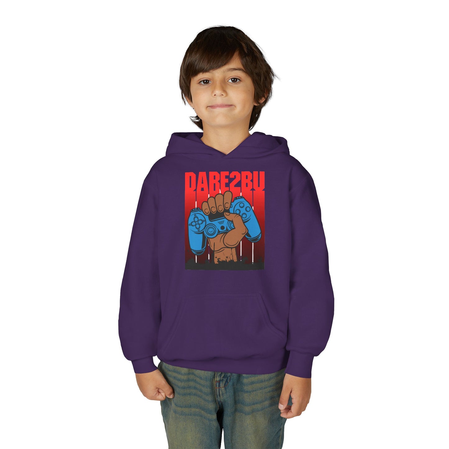 Gaming Fist Youth Hoodie – 'DARE2BU' Controller Graphic Sweatshirt
