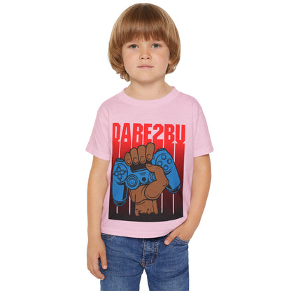 Toddler T‑Shirt — 'Game On' Controller Graphic (Rallying Fist, Red Gradient)