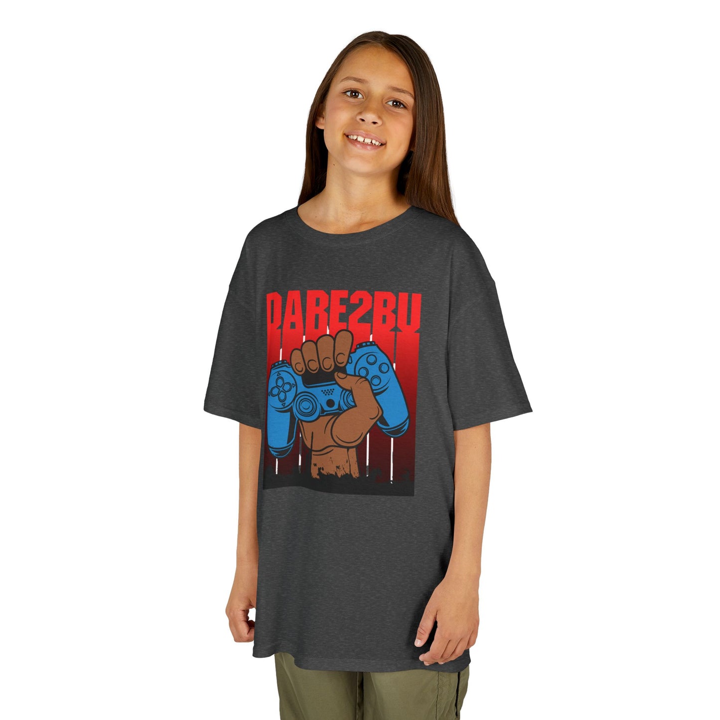 Kids Tee — "Game2Be" Fist with Blue Controllers Graphic