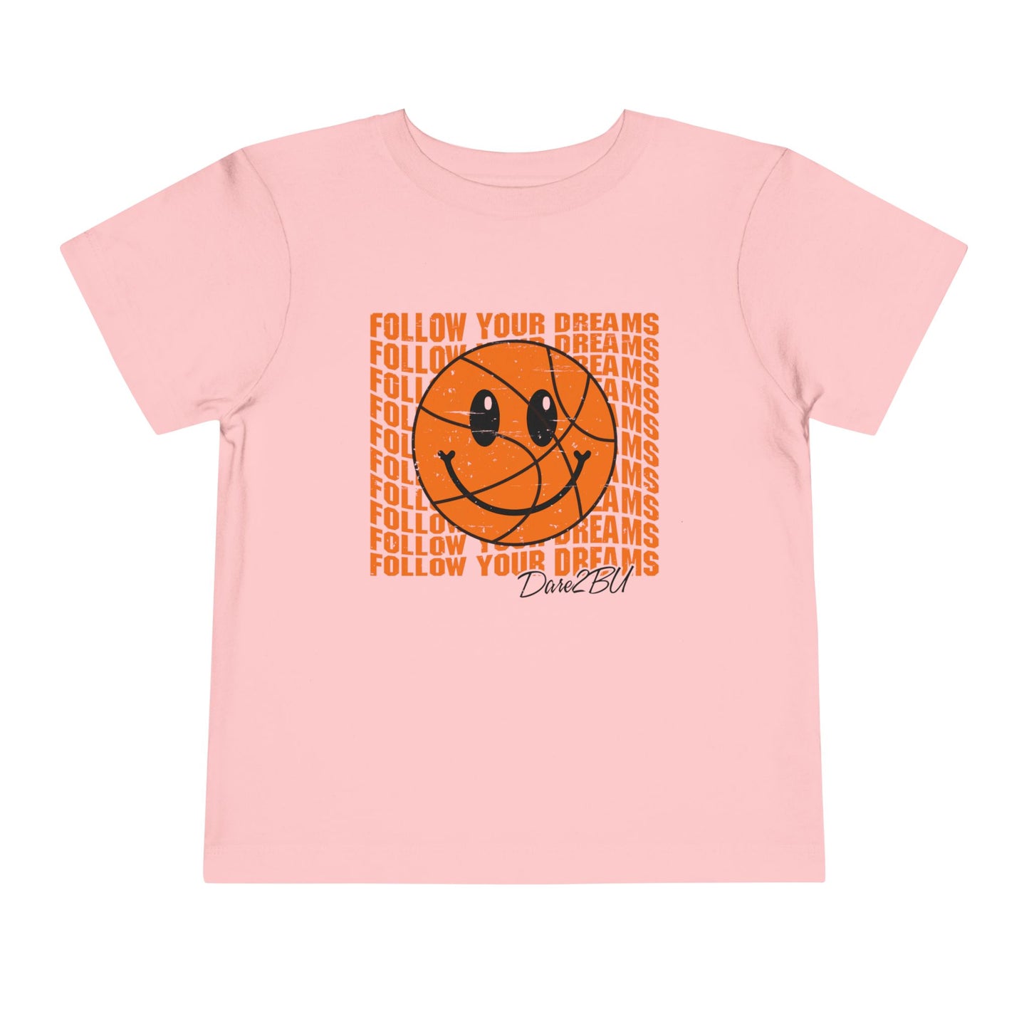 Toddler Tee — 'Follow Your Dreams' Smiley Basketball Graphic