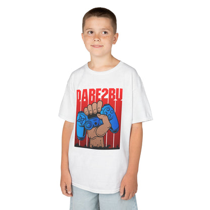 Kids Tee — "Game2Be" Fist with Blue Controllers Graphic